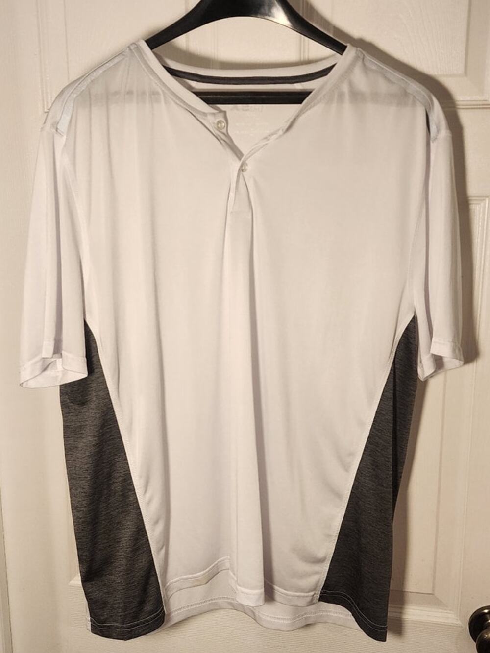 MSX Michael Strahan Mens XXL Quick Dry No Iron Golf Polo Shirt White Gray